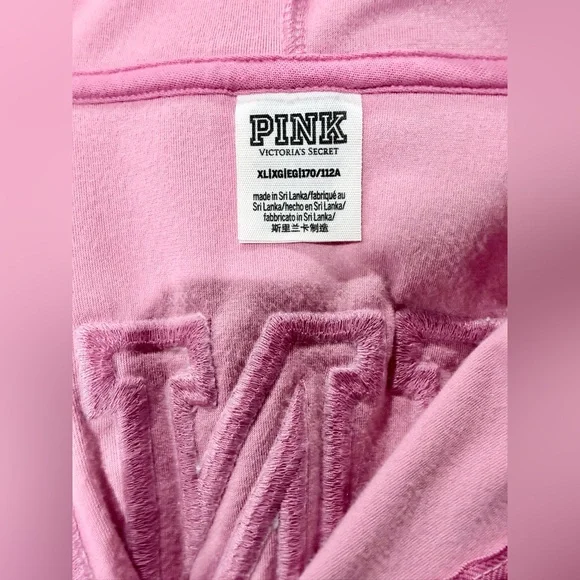 EUC PINK Brand Velour Pink Zip Yp Hoodie Sz XL - Picture 12 of 15